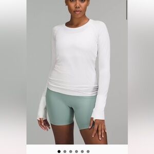 White lululemon swiftly run long sleeve size 4